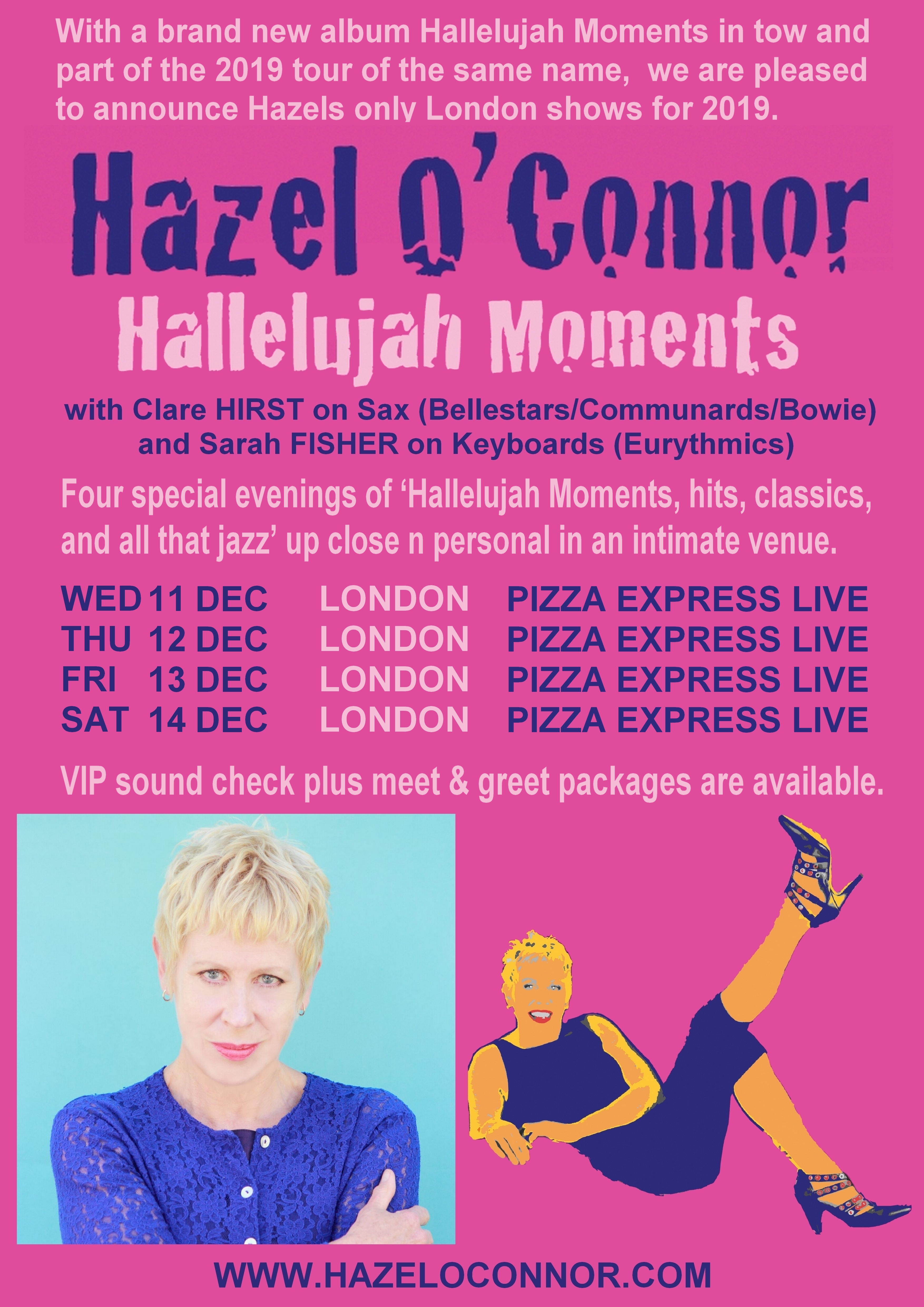 Hallelujah Moments Tour Dec 2019 Hazel OConnor